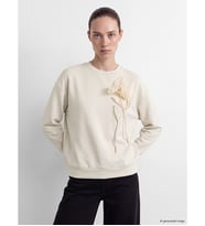 LCW Comfort Bej Nakışlı Soft Touch Kadın Sweatshirt