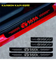 Tata Indigo İçin Uyumlu Aksesuar Oto Kapı Eşiği Sticker Karbon 4 Adet