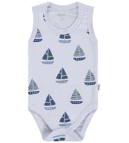 Civil Baby Yelkenli Empirme 3-36 Ay Çıtçıtlı Badi - Beyaz