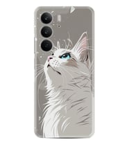 Realme C75 Kılıf Boutique Baskılı Resimli Beyaz Kedi Pcode -061