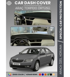SKODA OCTAVIA A7 (2013-2019) Torpido Örtüsü Ön Göğüs Halı Torpido Koruma Tam Uyum Kaymaz UV Koruma