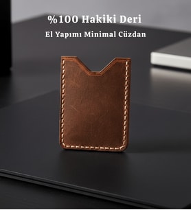 Koof Craft Classic Slim Deri Kartlık – Bitkisel Tabaklanmış Hakiki Crazy Horse Deri, El Yapımı Minimal Tek Göz Kartlık, İnce Slim Cüzdan (Taba - Kahverengi)