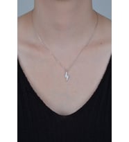 925 Ayar Minimal Şimşek Kolye Gümüş Kolye
