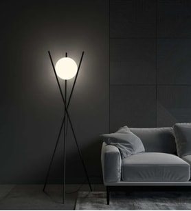 Ozark Çubuk Ayaklı Camlı Lambader 3204-W64-3I-CZ (Siyah)