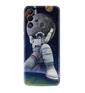 Tecno Pova Neo Kılıf Silikon Desen Özel Seri Astronot ve Dünya 1759