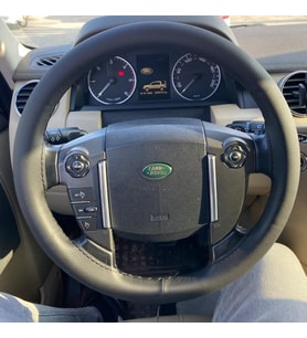 DİKİŞLİ DERİ DİREKSİYON KILIFI SİYAH DERİ SİYAH DİKİŞLİ LAND ROVER İÇİN