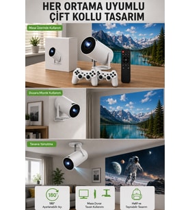 Kablosuz 4K Projeksiyon – Wi‑Fi 6 & Bluetooth 5.0 ile Oyun ve Uygulama Merkezli Yeni Nesil
