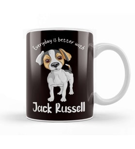 Everyday Better With Jack Russel Terrier Dogs Fans Kupa Bardak Porselen