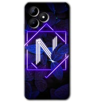 Realme C53 Kılıf HD Desen Baskılı Kılıf - Dark Neon Yaprak N Harfi