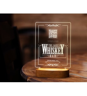 BK Gift Restoran & Cafe & Barlara Özel Led Lamba QR Kod Menü, Işıklı QR Menü, QR Kodlu Masa Dekoru, Işıklı Pleksi Biblo-15