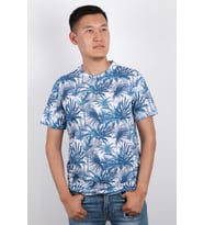 Erkek Bisiklet Yaka Baskılı T-shirt %100 Pamuk Tişört