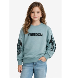 Kız Çocuk Kol Baskılı Sweatshirt BGL-ST05272