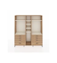 Hyperion Dolap 8 Raflı 8 Çekmeceli 3 Askılı 220x44x243 Çam-Aytaşı/Çam