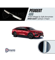 Peugeot 408 Krom Bagaj İç Eşik Koruma 2022> Taşlı Paslanmaz Çelik