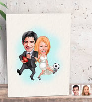 BK Gift Kişiye Özel Sevgililer Karikatürlü Dekoratif Mini Kanvas Tablo 15x20cm-15