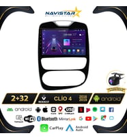 Renault Clio 4 Kablosuz Carplay 2+64GB Android 13 Navigasyon Multimedya Sistemi 2016-2019