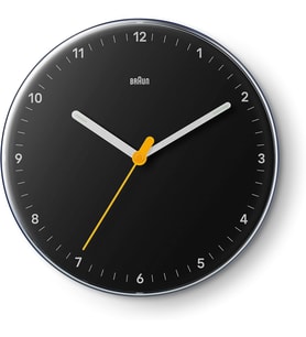 Braun Klasik Analog Duvar Saati Sessiz Kuvars Mekanizması, Iyi Okunabilir, 23 Cm Çap, Siyah Model, B