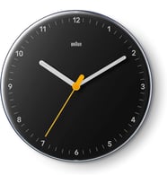 Braun Klasik Analog Duvar Saati Sessiz Kuvars Mekanizması, Iyi Okunabilir, 23 Cm Çap, Siyah Model, B