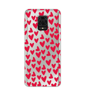 Redmi Note 9 Pro/Note 9S Uyumlu Kalp Desenli Şeffaf Telefon Kılıfı