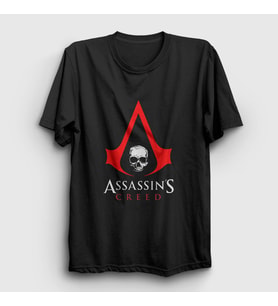 Presmono Unisex Siyah Logo Assassin's Creed T-Shirt 24212tt