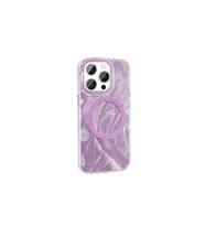Apple iPhone 15 Pro Max Uyumlu Kılıf M-safe Şarj Özellikli Fırça Boya Desenli Zore Palet Kapak (Pembe)