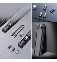Mcg® Cep Tipi 60W Bas Aç Type-C,İphone Şarj,Micro USB Hızlı Şarj Data Kablo Seti