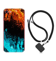 Apple iPhone 5 6 7 8 Plus Se XR Kılıf Boyun Askılı Silikon Orange Blue Color 1665