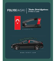 Araba Etiketleri, Tuning Kaplama, Direk Folyosu - Türk Bayraği-2