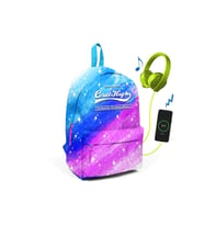 Coral High Pembe Saks Degradeli İki Bölmeli USB Şarjlı Kulaklık Çıkışlı Sırt Çantası 23433