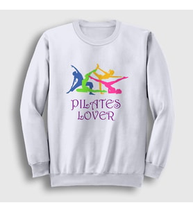 Presmono Unisex Beyaz Lover Hediye Pilates Sweatshirt 511800tt