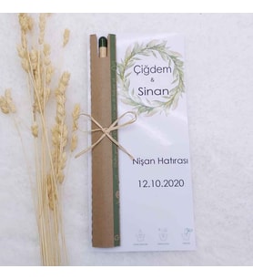 20 Adet Tohum Kalemi Arkası Kağıtlı Nikah Hediyeliği Nişan Şekeri-