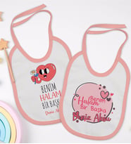 BK Kids Kişiye Özel Halam Bir Başka Tasarımlı 2’li Pembe Mama Önlüğü-1