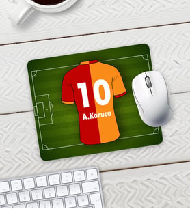 Kişiye Özel Sarı Kırmızı Taraftar Baskılı Mouse Pad 23x19cm Fare Altlığı Kaydırmaz Taban