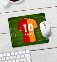 Kişiye Özel Sarı Kırmızı Taraftar Baskılı Mouse Pad 23x19cm Fare Altlığı Kaydırmaz Taban