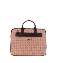 Bilik Deri Monogram Pembe-Kahve Unisex Laptop & Evrak Çantası RH09 BUSİNESS-MN