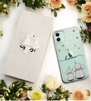 Yıldızlı Filler Tasarımlı Kişiye Özel Şeffaf Telefon Kılıfı (Tüm Telefon Modelleri Mevcuttur.) - Hediye Kutulu