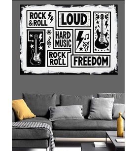 Hard Rock Loud Power Afişi Dekoratif Kanvas - Mdf Ahşap Tablo