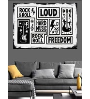 Hard Rock Loud Power Afişi Dekoratif Kanvas - Mdf Ahşap Tablo