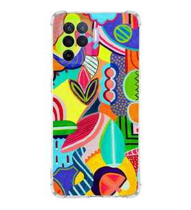 PrintiFy Oppo Reno 5 Lite Uyumlu Retro Color 6 Baskılı Şeffaf Köşe Korumalı Antişok Kılıf