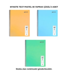 TEXT PASTEL DEFTER A4 80 YAPRAK ÇİZGİLİ 3 ADET