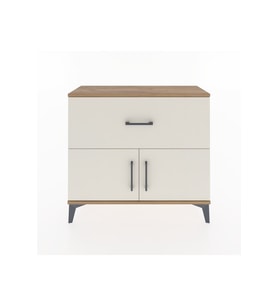 Arges Şifonyer Tek Raflı Tek Çekmeceli 2 Kapaklı 88x30x80 Çam-Aytaşı