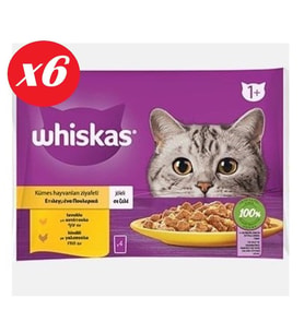 Whiskas Tavuklu ve Hindili Yet. Kedi Maması 4x85Gr Set 6'lı (Çok Renkli)