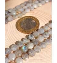 Labradorit Taşı YASSI Faset Kesim YARIM Dizi 6x4mm (18cm uzunluğundadır)