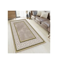 Rovigo Home Dijital Baskı Yıkanabilir Kaymaz Taban Salon Halısı RVG0656 (Kahverengi)