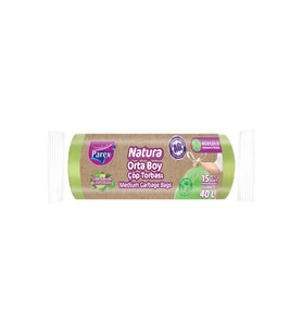Natura Büzgülü Çöp Torbası Orta Boy 15'li 55 x 60 cm