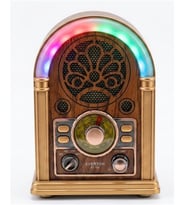 Everton RT-752 Şarjlı, Led Işıklı Nostaljik Radyo( Bluetooth-USB-SD-FM)