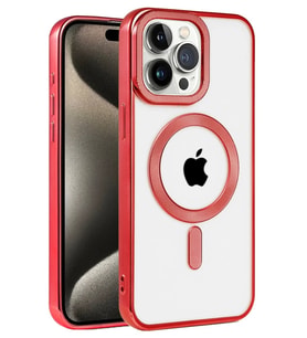 Newface Apple iPhone 14 Pro Max Kılıf Kronos Magsafe Kapak - Kırmızı