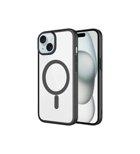 Apple iPhone 15 Uyumlu Kılıf Wireless Şarj Özellikli Sert PC Zore Mat Riksos M-safe Kapak (Siyah)