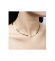 Çelik Kolye Italyan Ezme Model 0.3 mm Genişlik 45 cm Uzunluk Altın Sarısı Gold