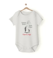 Babalar Gününe Özel İsme Özel Bebek Çıtçıtlı Body (Krem)